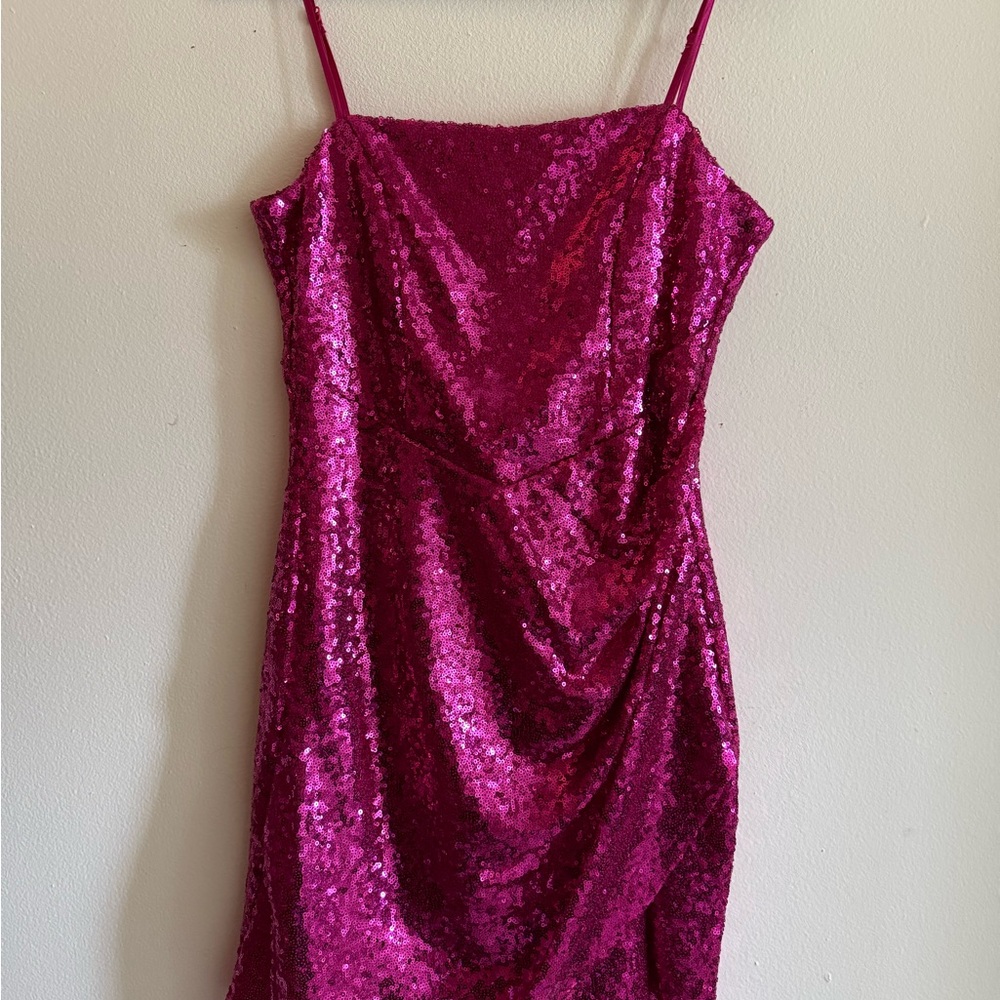 Altar'd State Fuchsia Sequin Mini Dress
